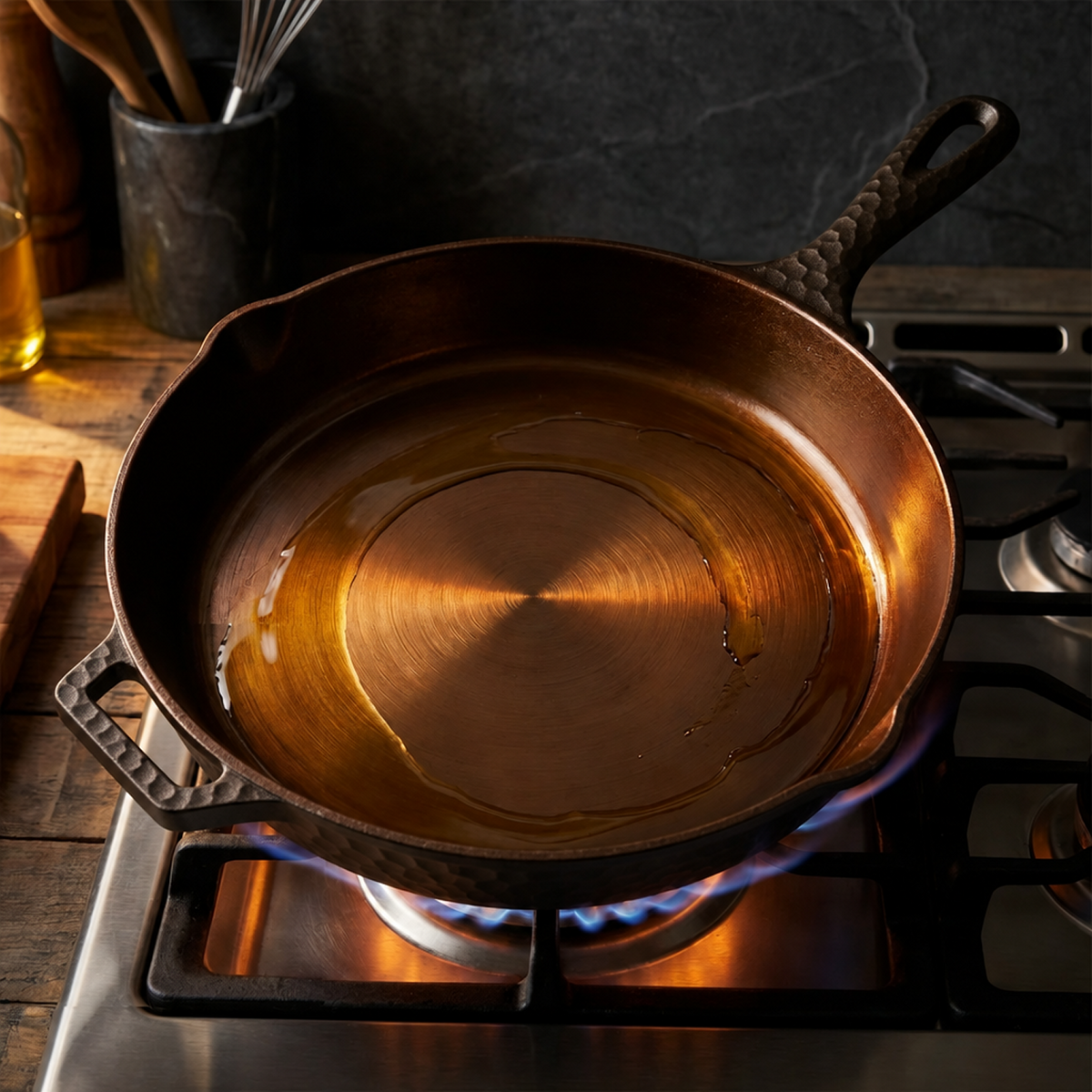 1538° polymerized seasoning — egg releases clean