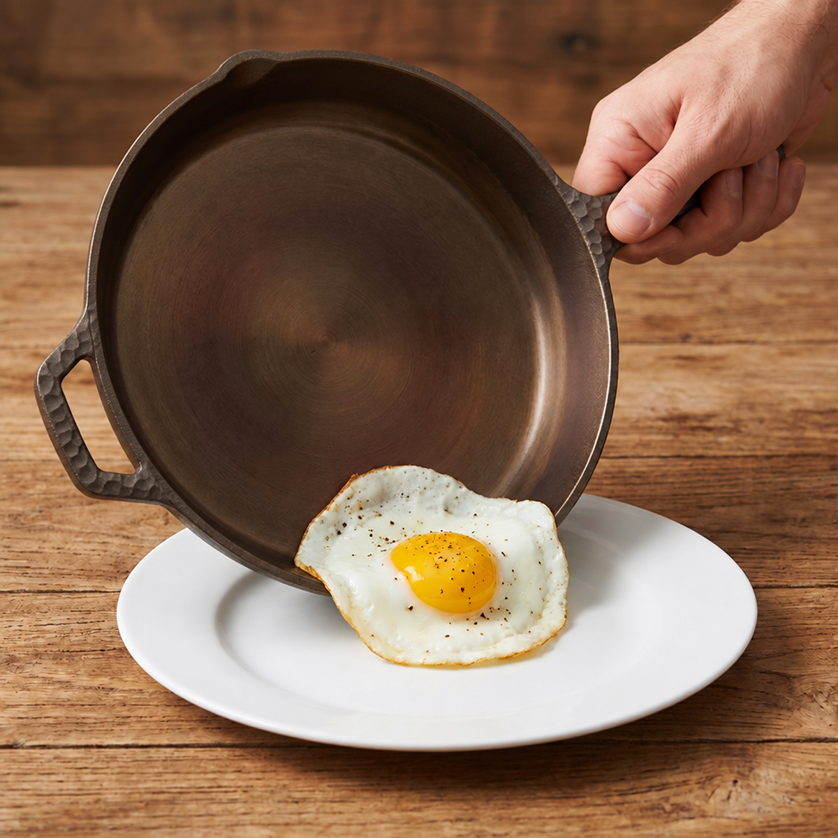 After — 1538° cast iron skillet surface