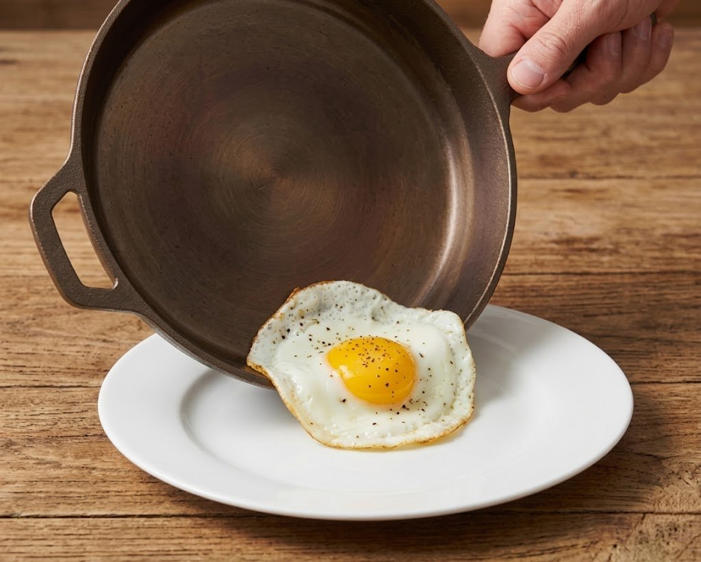 After — 1538° cast iron skillet surface